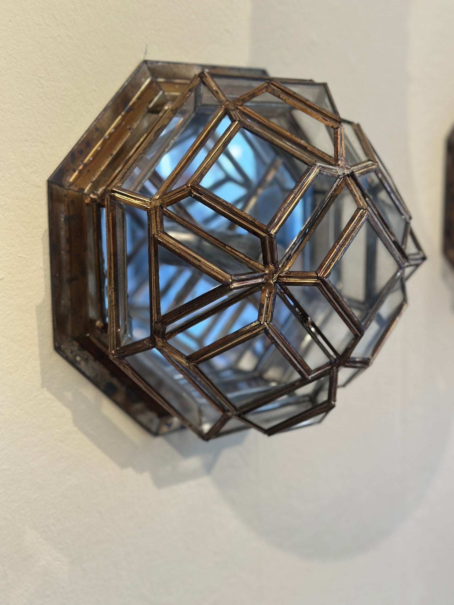 Art Deco Light in Brass and Glass