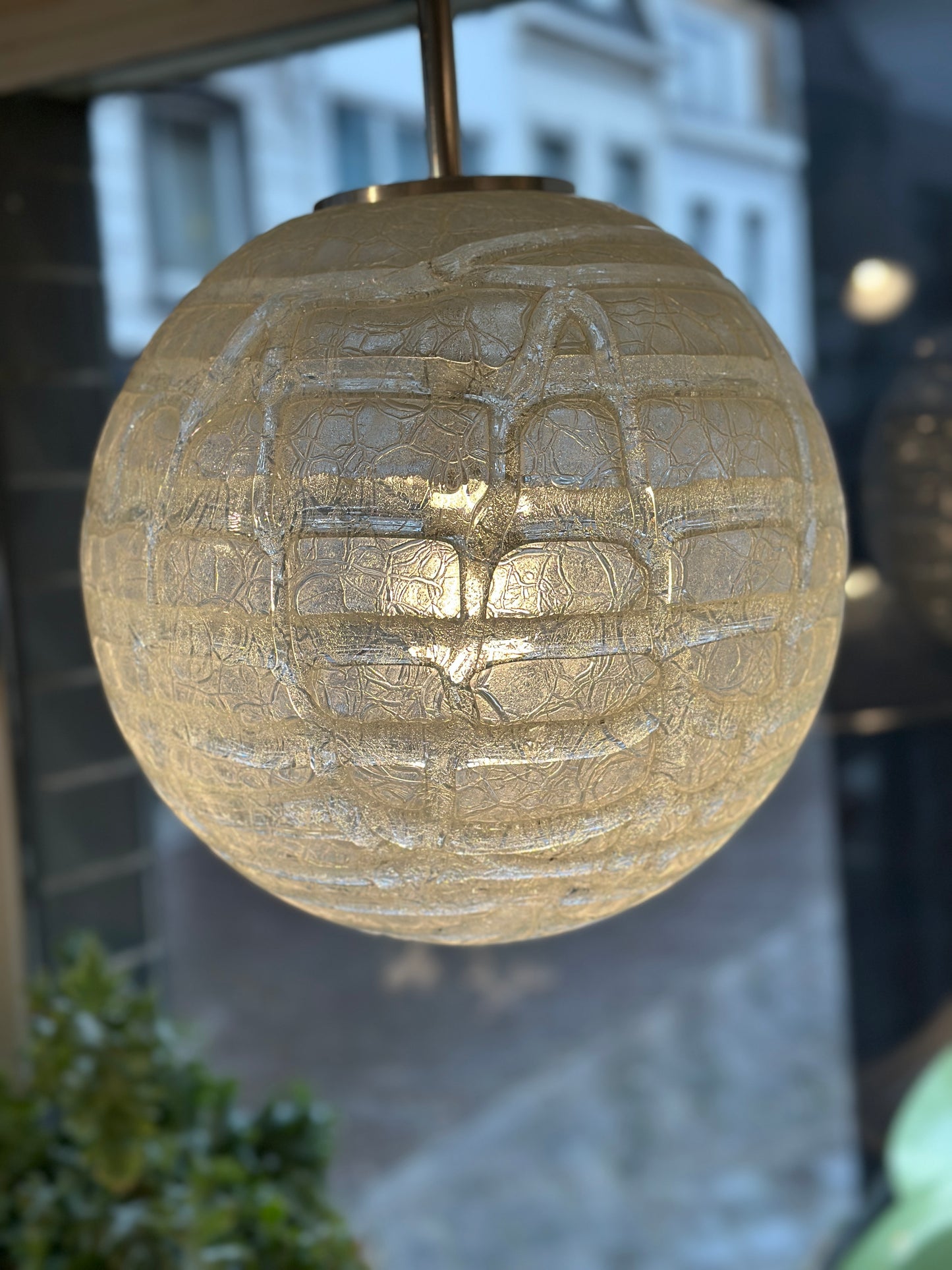 Doria Leuchten Glass Globe Pendant Lamp