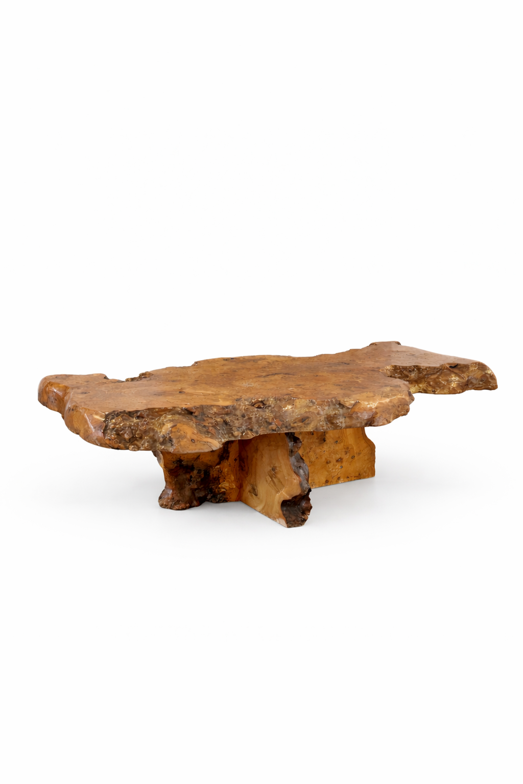 Midcentury Burl Wood Coffee Table