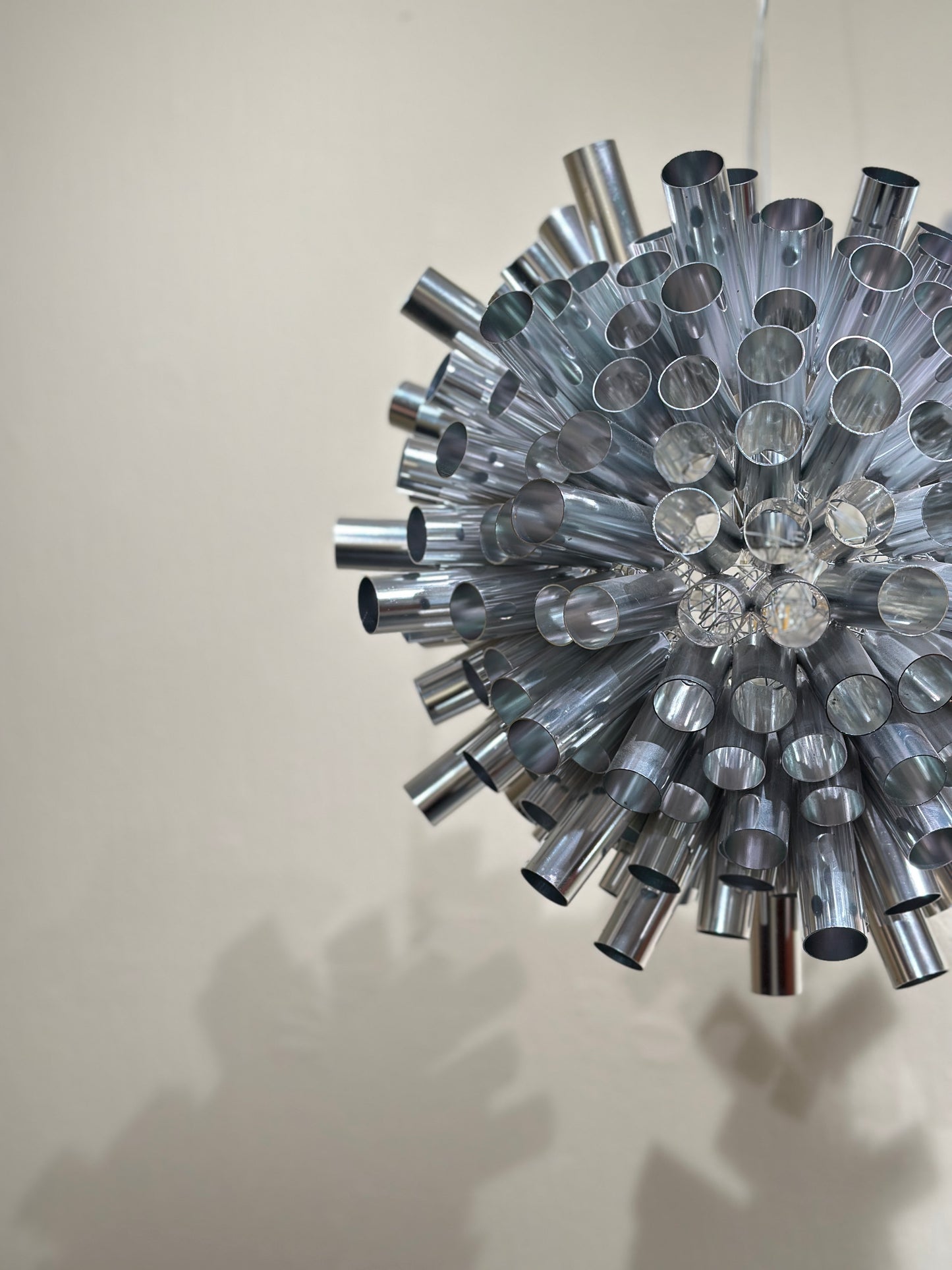 Vintage Chrome Space Age Pendant Lamp