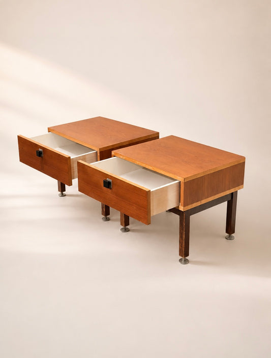 Set Midcentury Teak Nighstands