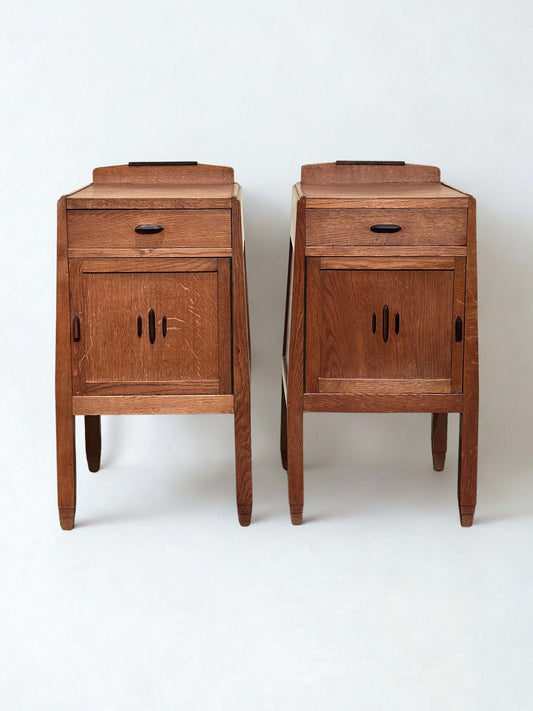 Pair of Amsterdamse School Nightstands by J.J. Zijfers
