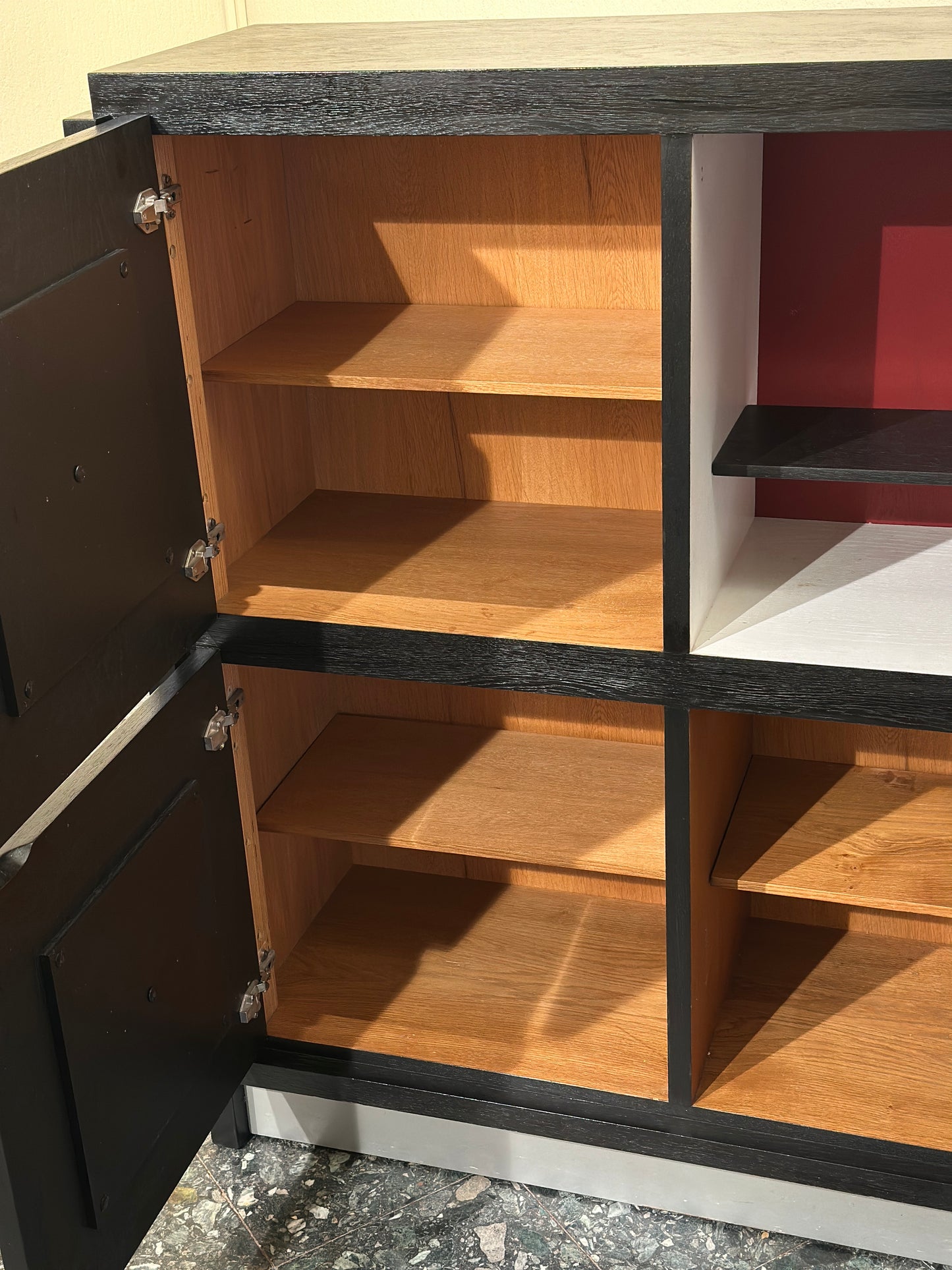 Belgian Brutalist Black Bar Cabinet