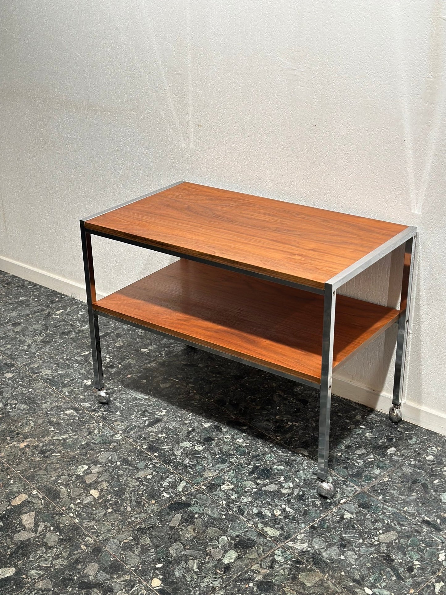Vintage Trolley in Teak and Chrome - Lattico