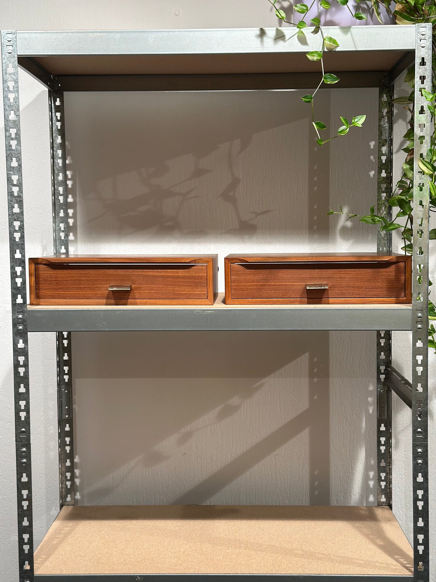 Set Vintage Teak Floating Nightstands