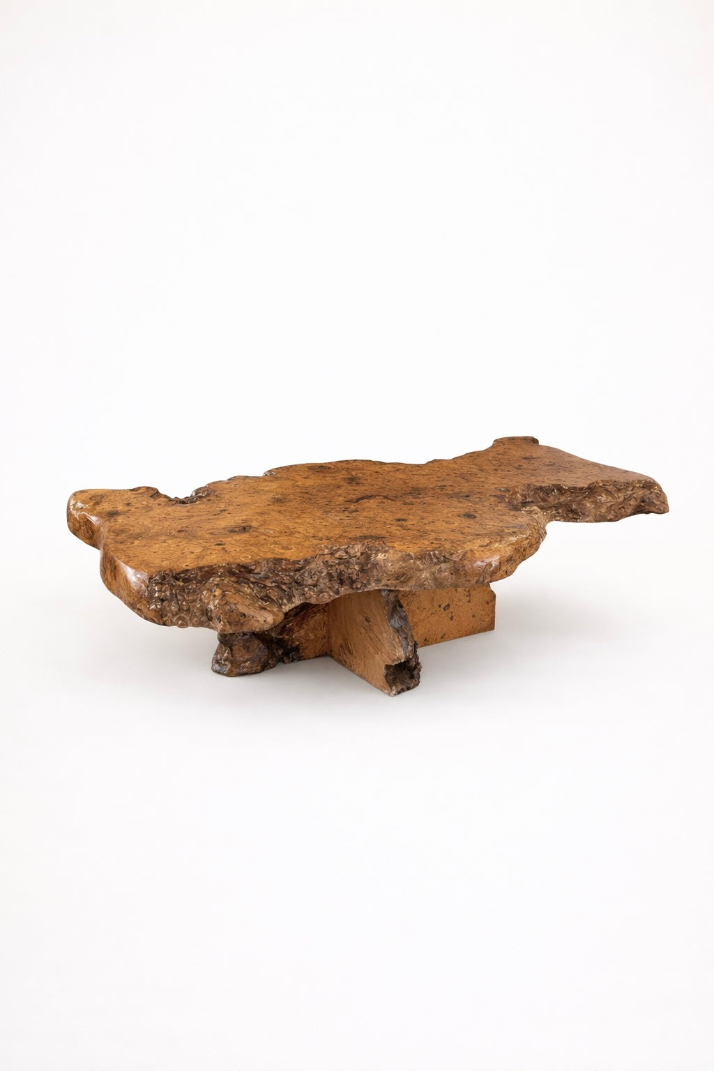 Midcentury Burl Wood Coffee Table