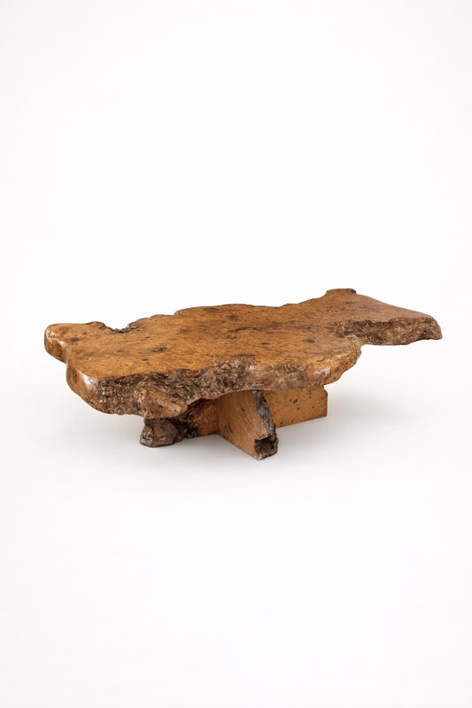 Midcentury Burl Wood Coffee Table