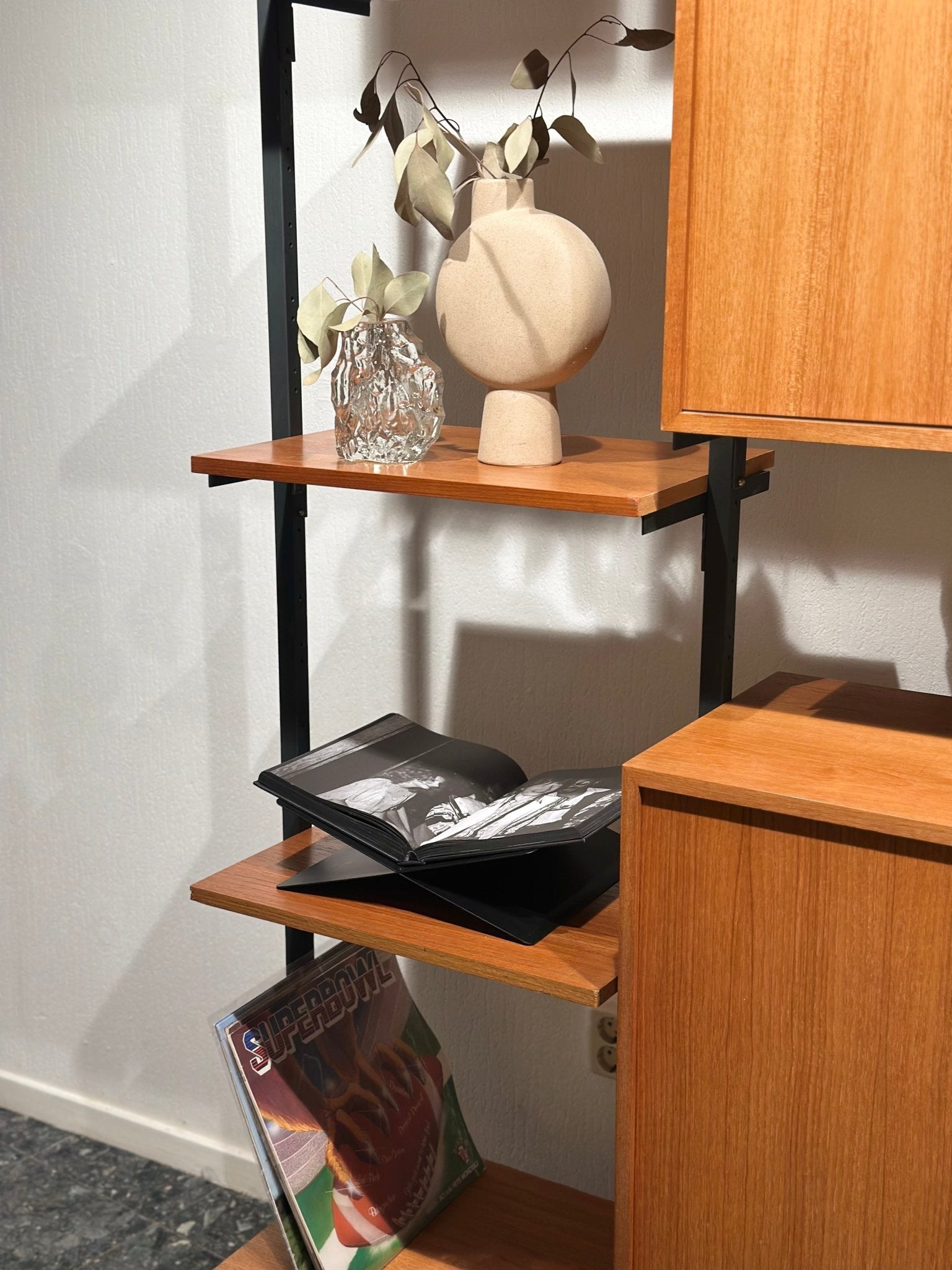 Modular Wall Unit – Teak Veneer & Metal - Lattico