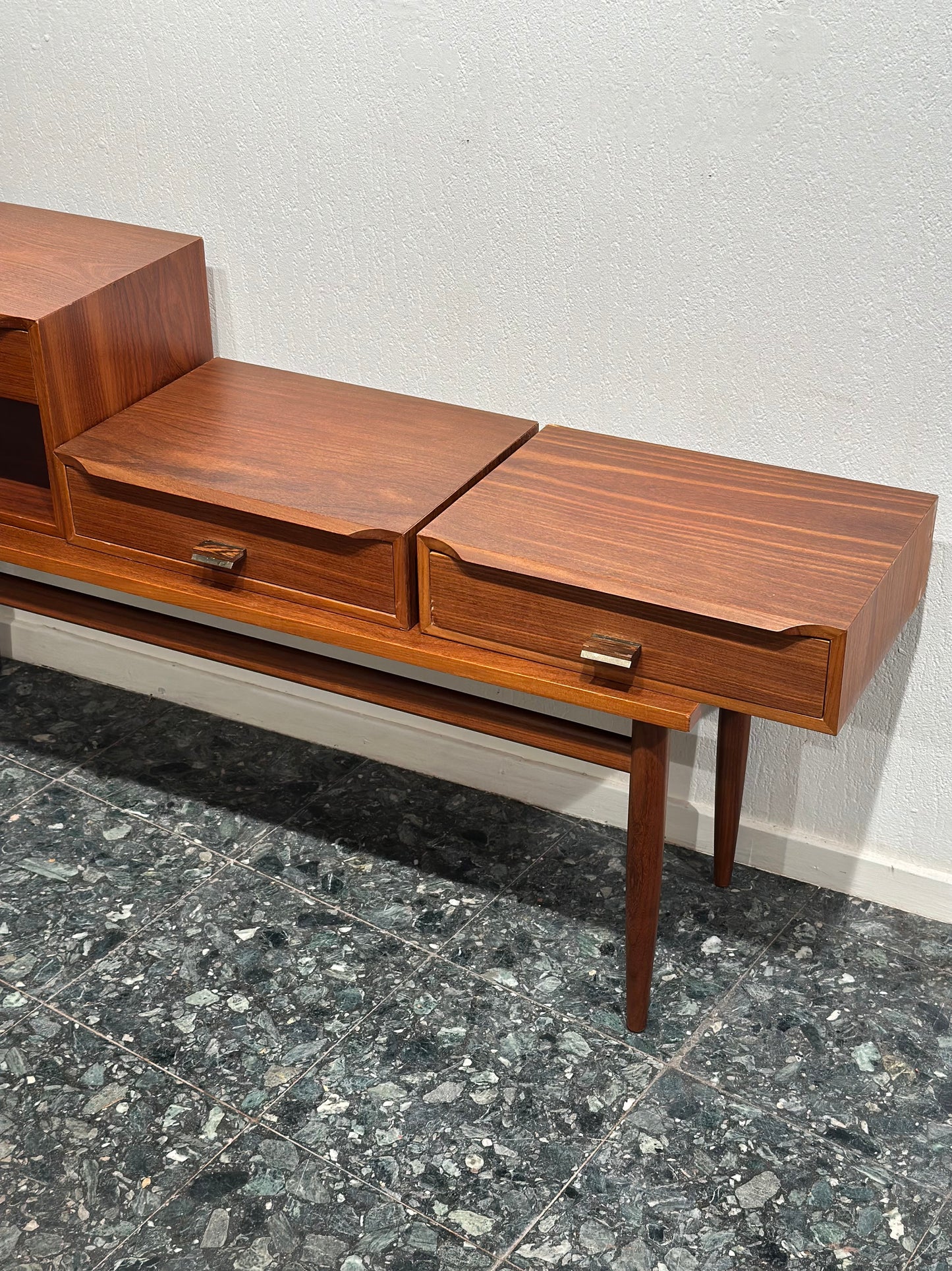 Set Vintage Teak Floating Nightstands