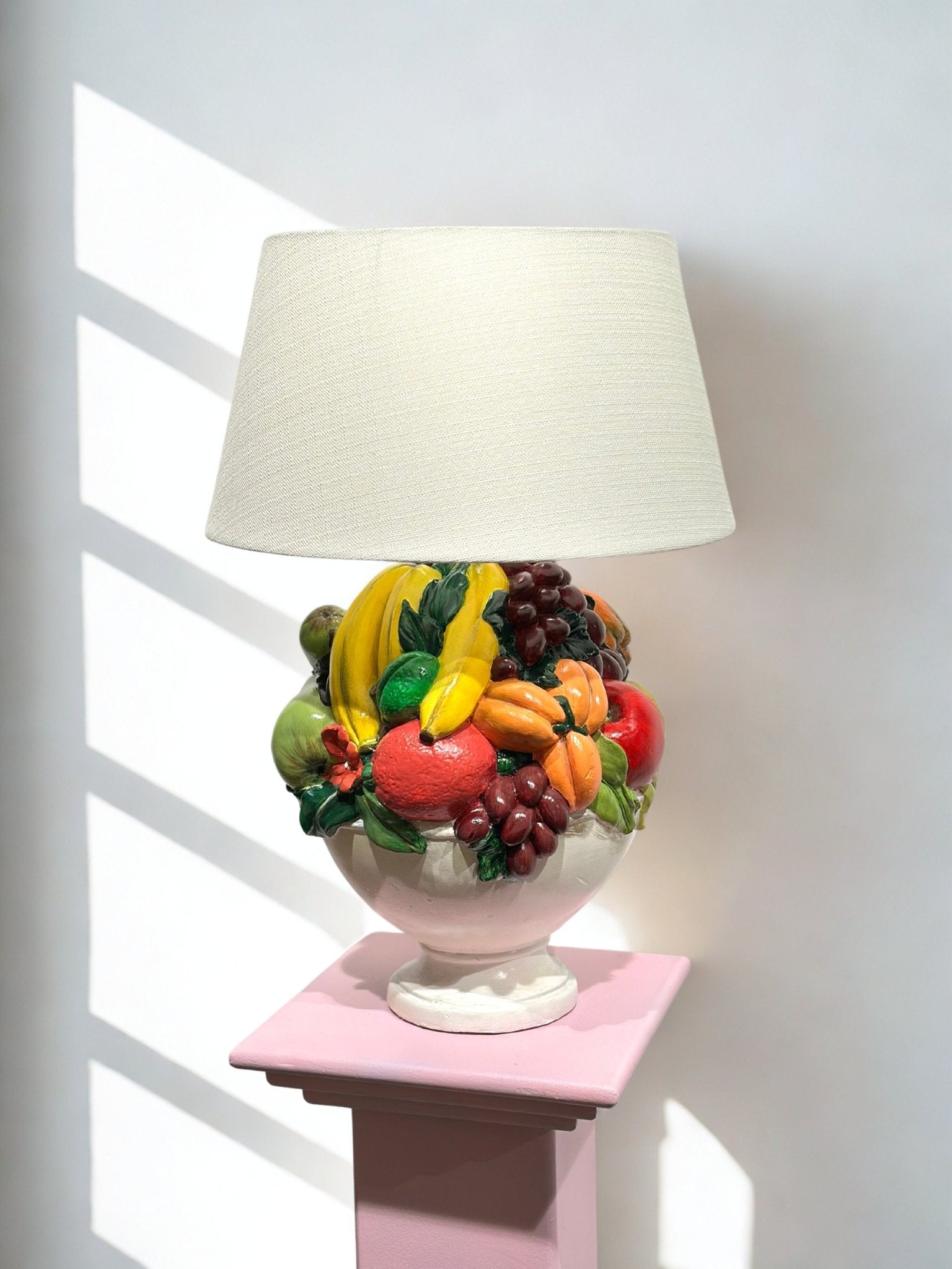 Vintage Italian Ceramic Table Lamp with Fruit Design - Lattico