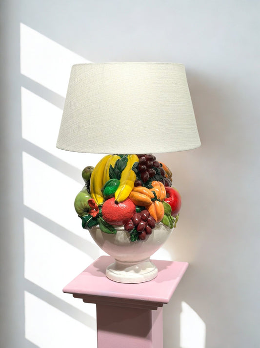 Vintage Italian Ceramic Table Lamp with Fruit Design - Lattico