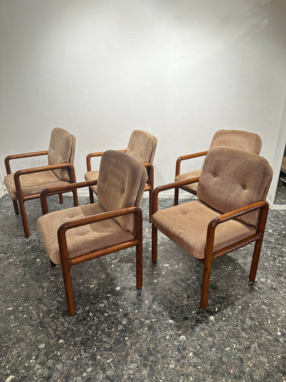 Set of 5 Vintage Dining Chairs – Solid Pine, Organic Design - Lattico