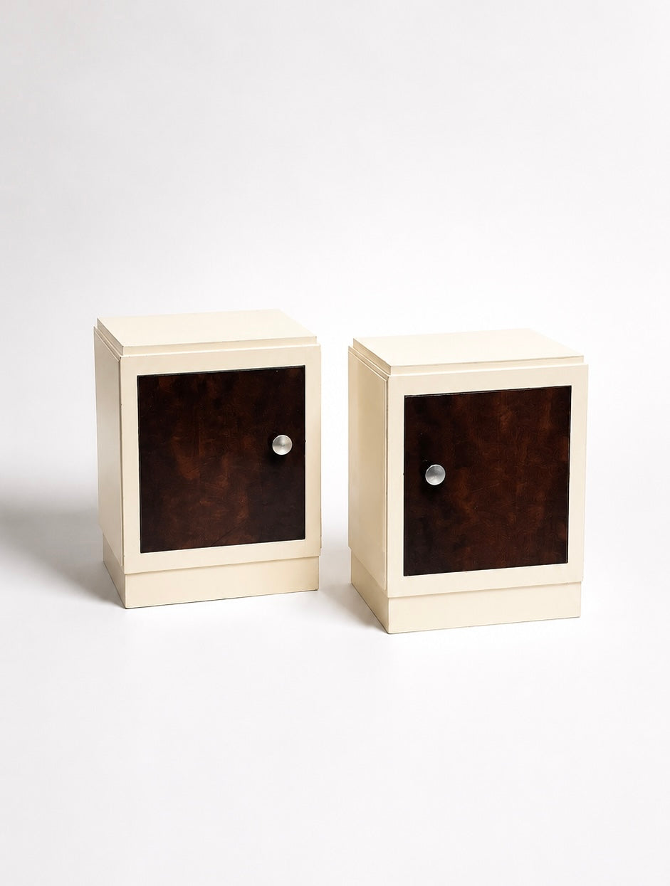 Pair of Late Art Deco Modernist Nighstands