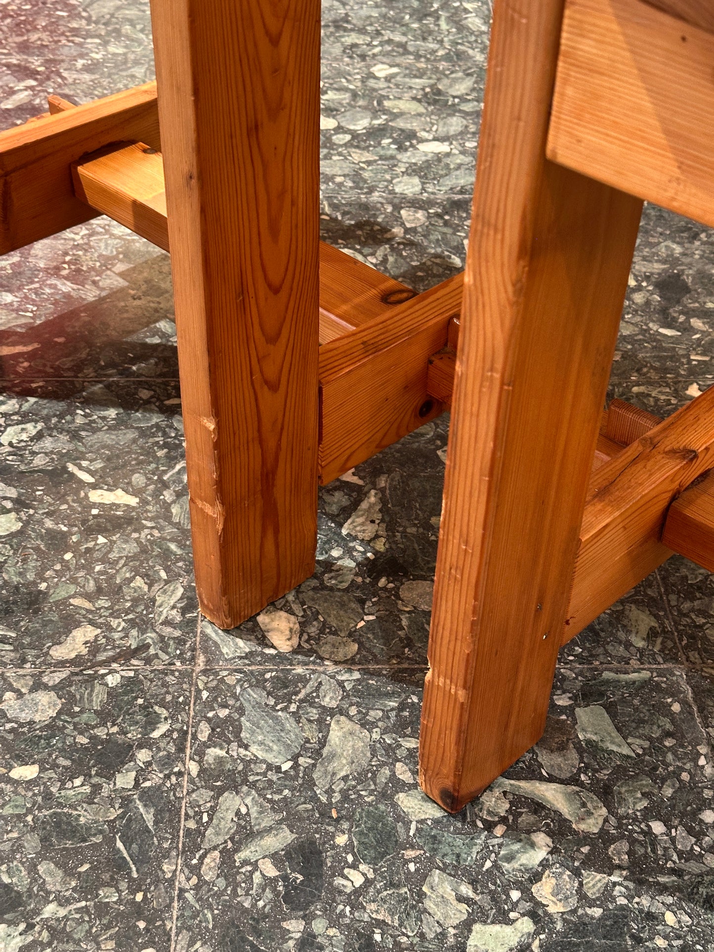 Set Brutalist Swedish Solid Pine Stools