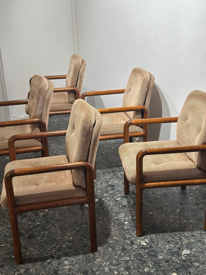 Set of 5 Vintage Dining Chairs – Solid Pine, Organic Design - Lattico