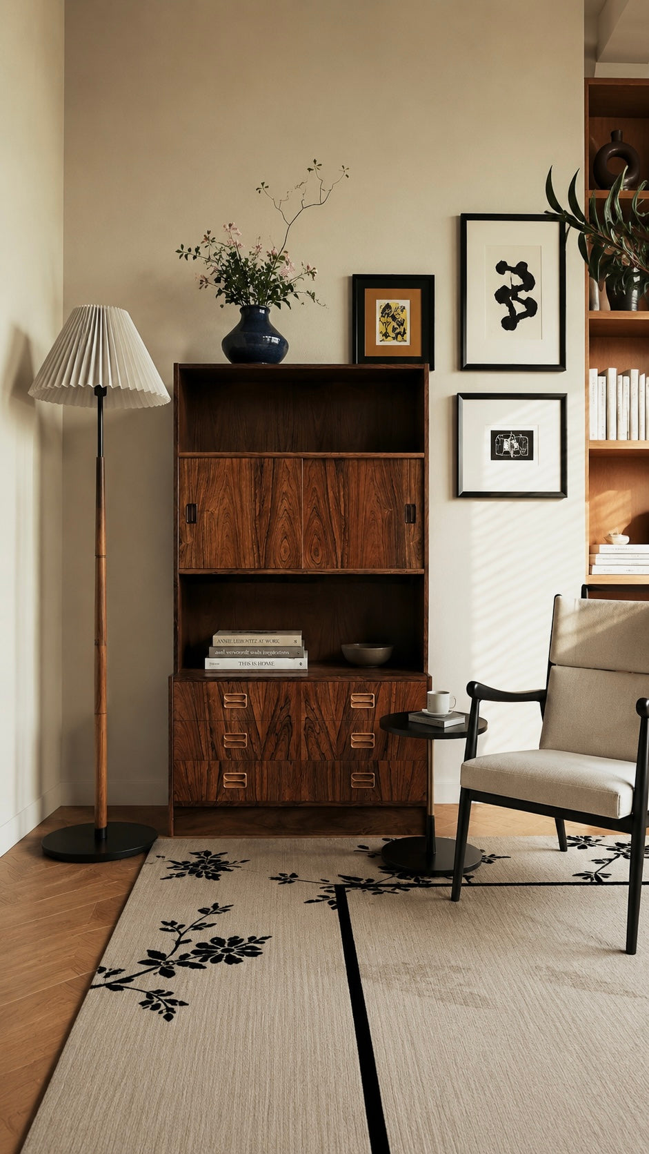Palissander Hoog Dressoir Boekenkast