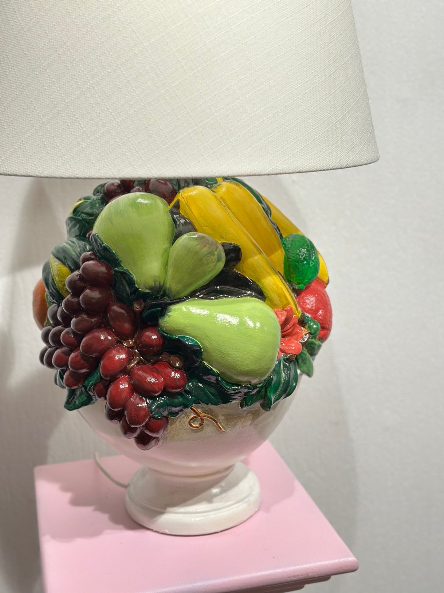 Vintage Italian Ceramic Table Lamp with Fruit Design - Lattico