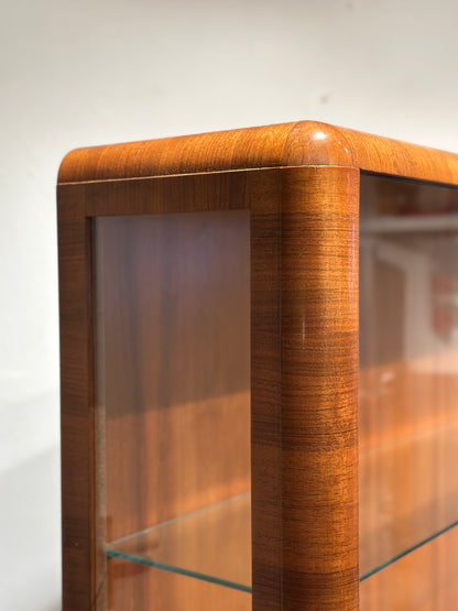 Art Deco Walnut Display Cabinet