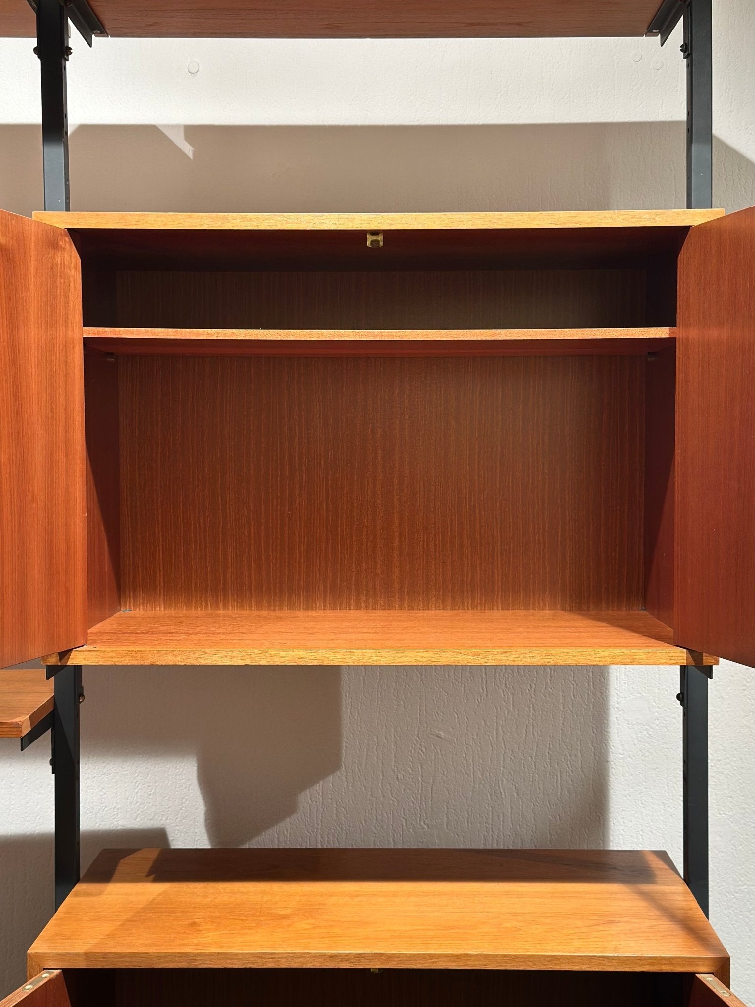 Modular Wall Unit – Teak Veneer & Metal - Lattico