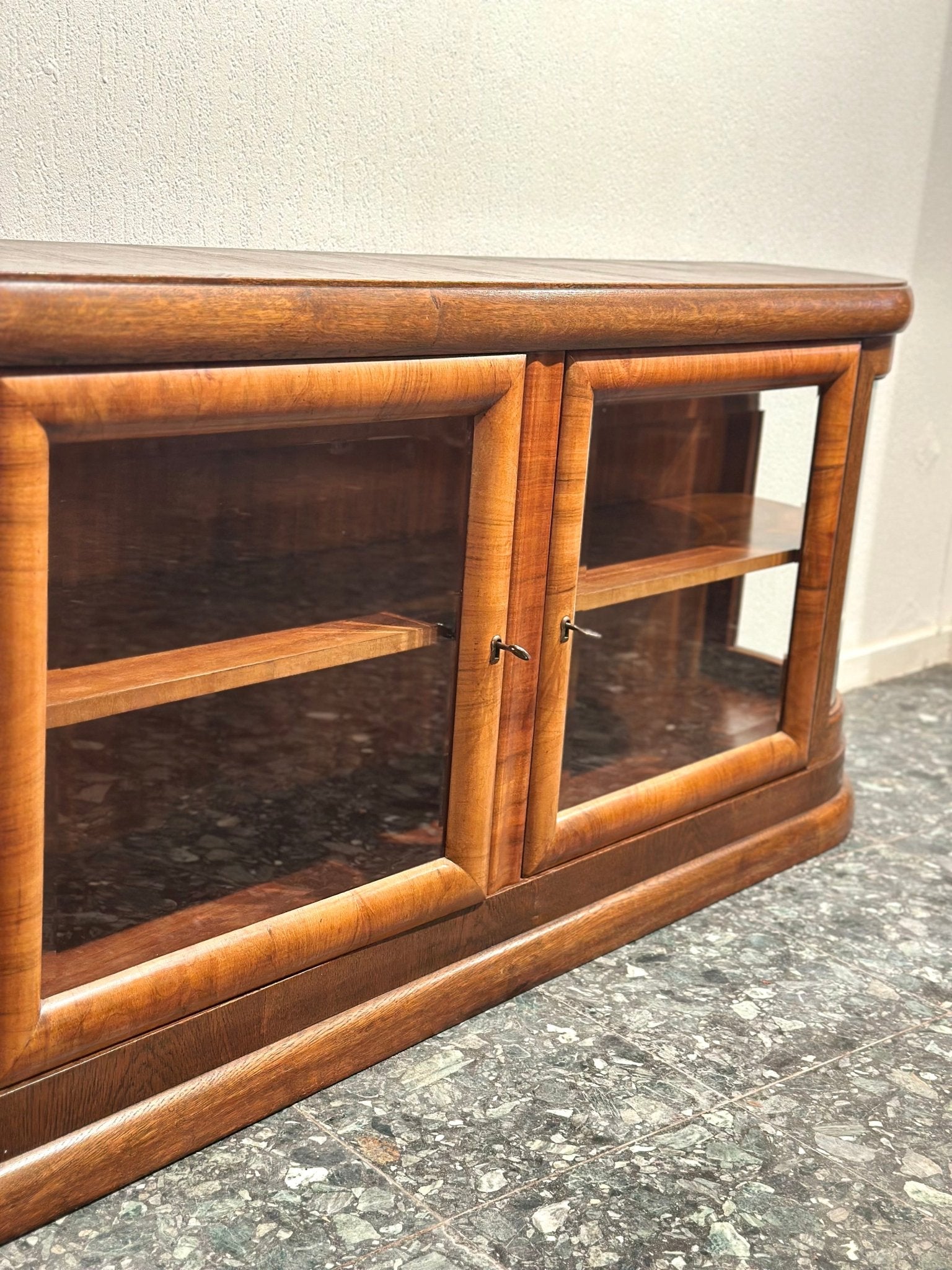 Art - Deco Walnut Sideboard Wall Cabinet - Lattico