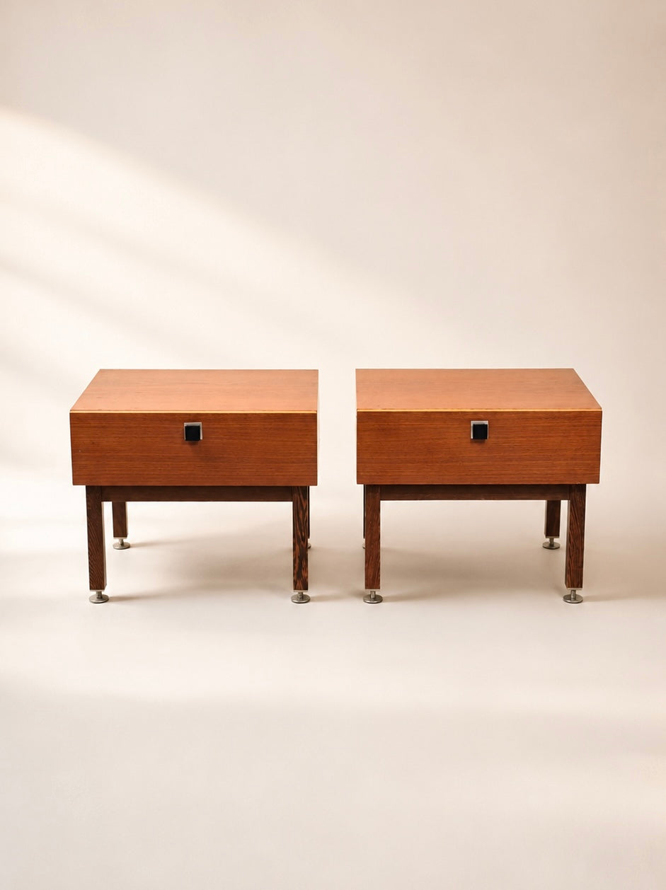 Set Midcentury Teak Nighstands