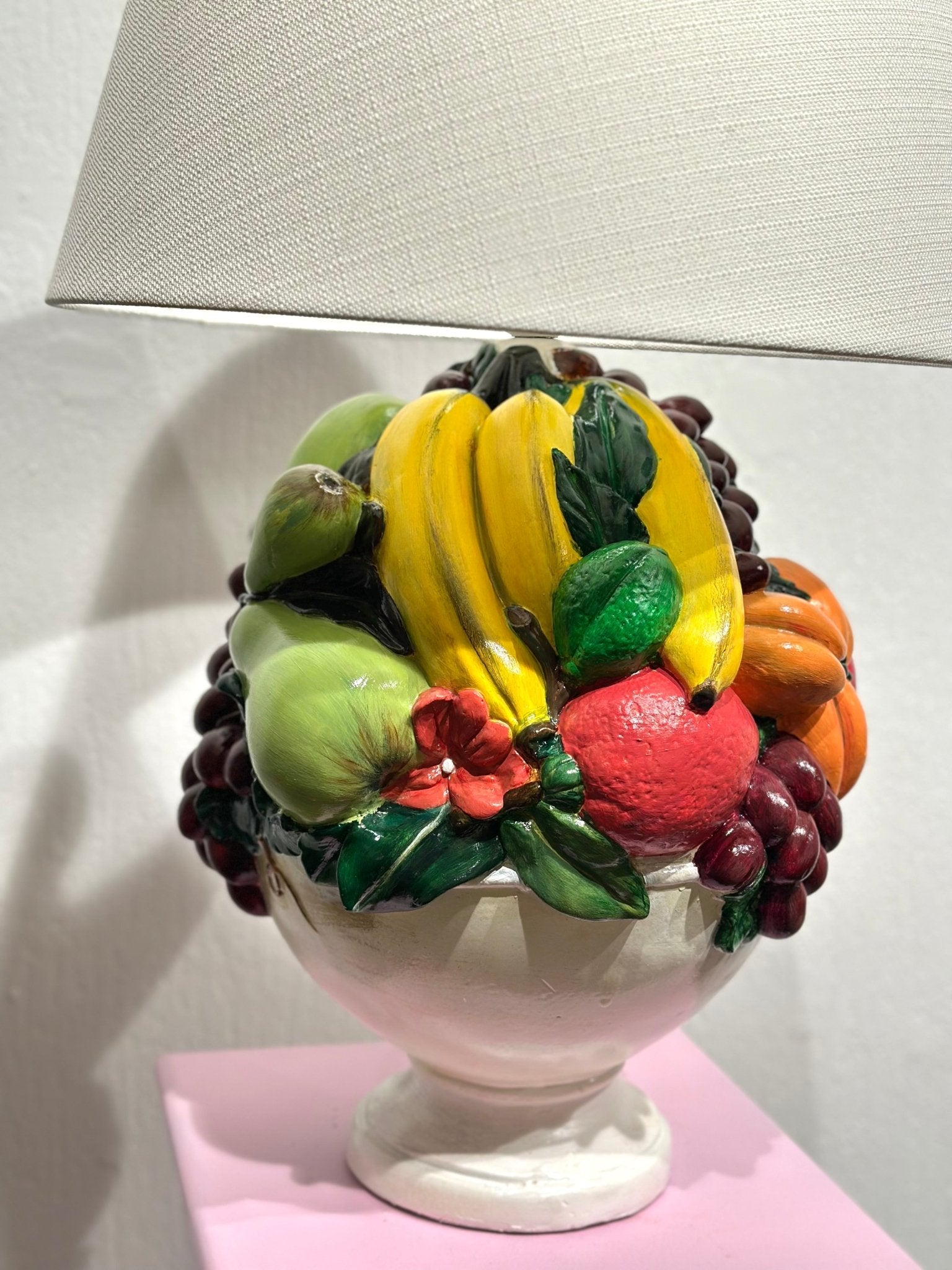 Vintage Italian Ceramic Table Lamp with Fruit Design - Lattico