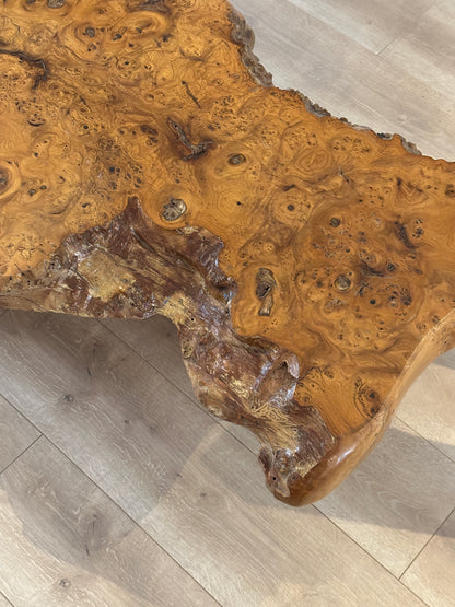 Midcentury Burl Wood Coffee Table