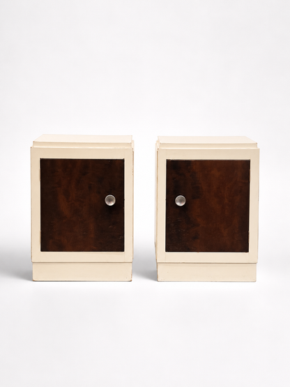 Pair of Late Art Deco Modernist Nighstands