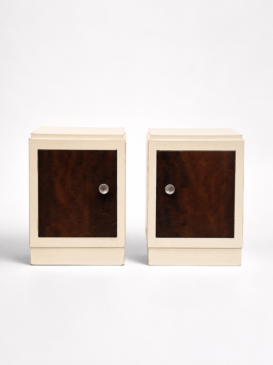 Pair of Late Art Deco Modernist Nighstands