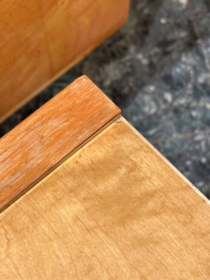 Set Scandinavian Birch Midcentury Art Deco Nightstands