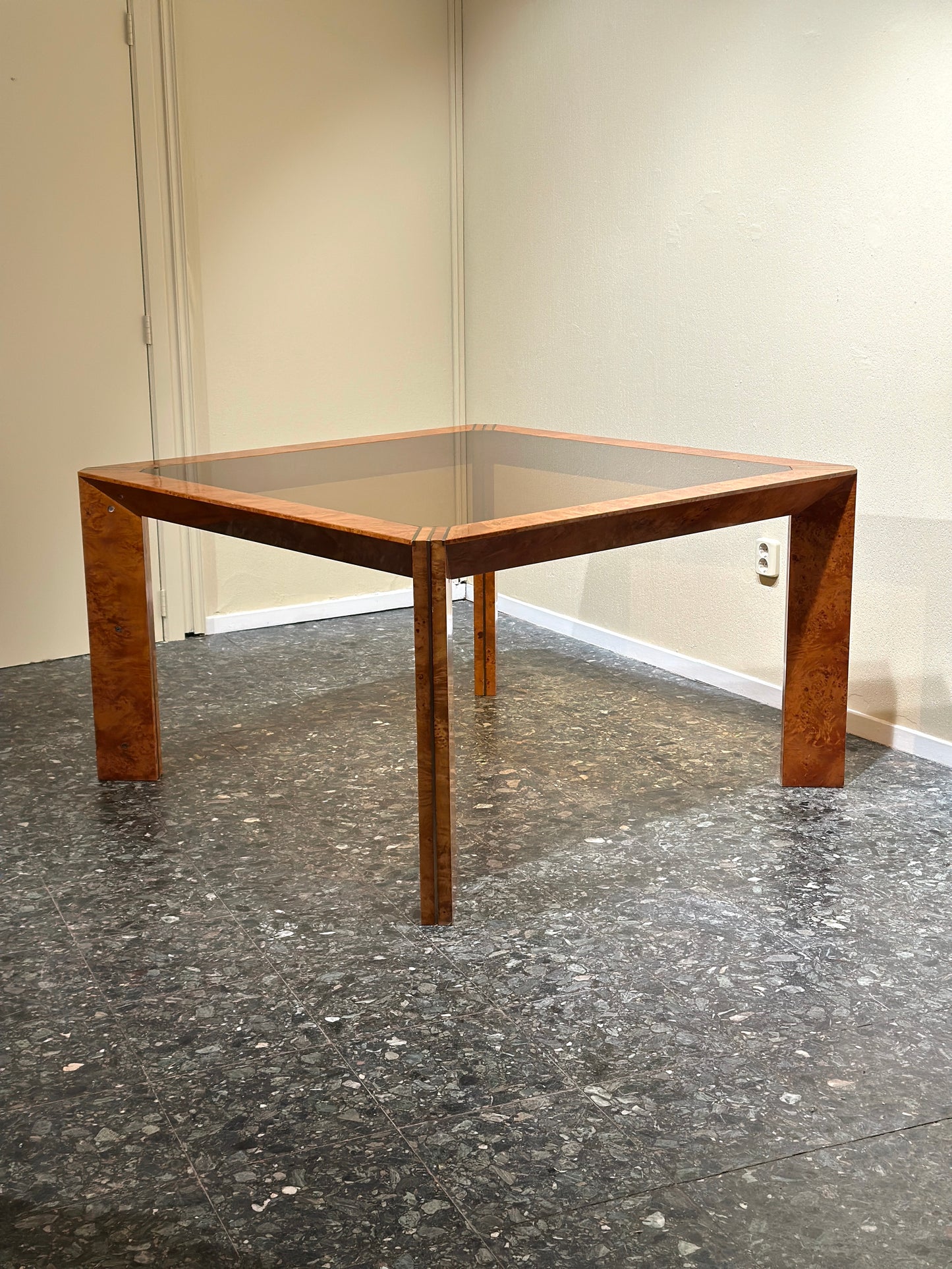 Italian Burlwood Dining Table