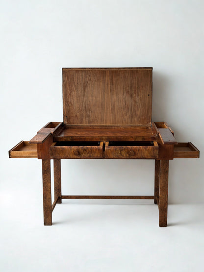French Art Deco Desk in Burlwood