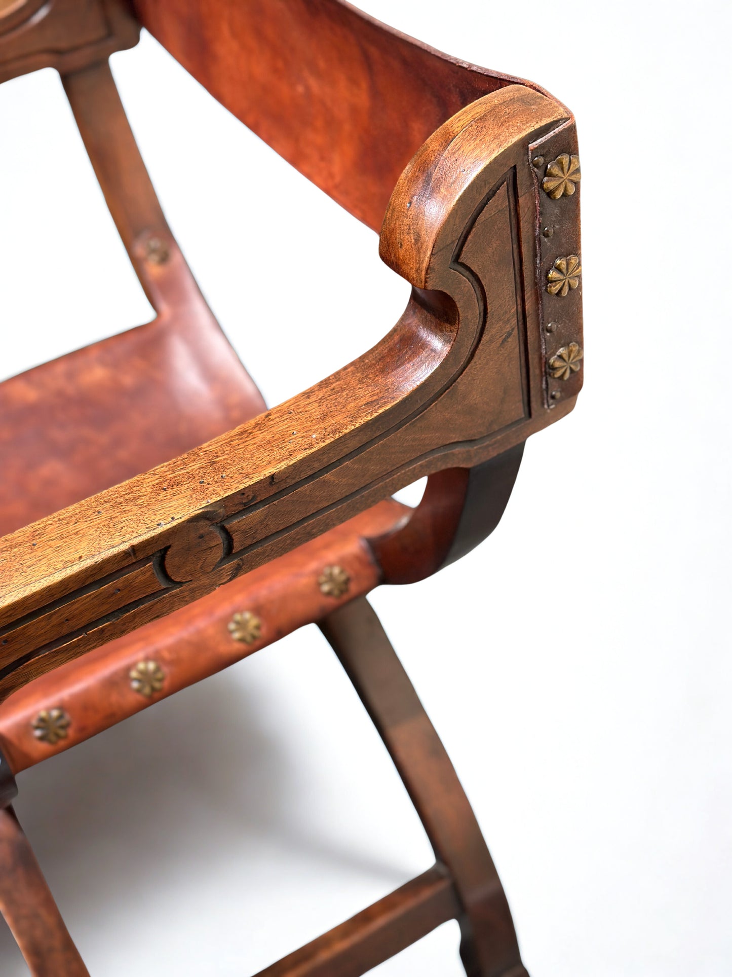 Antique French Savonarola Throne Chair