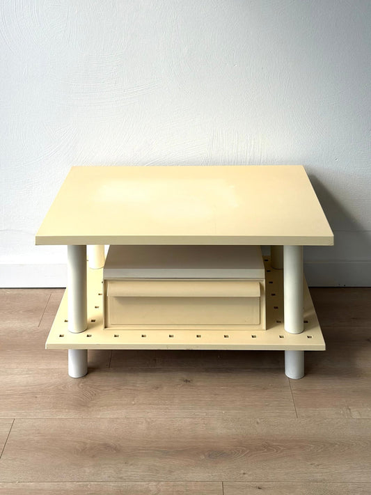 Postmodern Kartell Side Table / Media Cabinet with Drawer – Design by Simon Fussell - Lattico