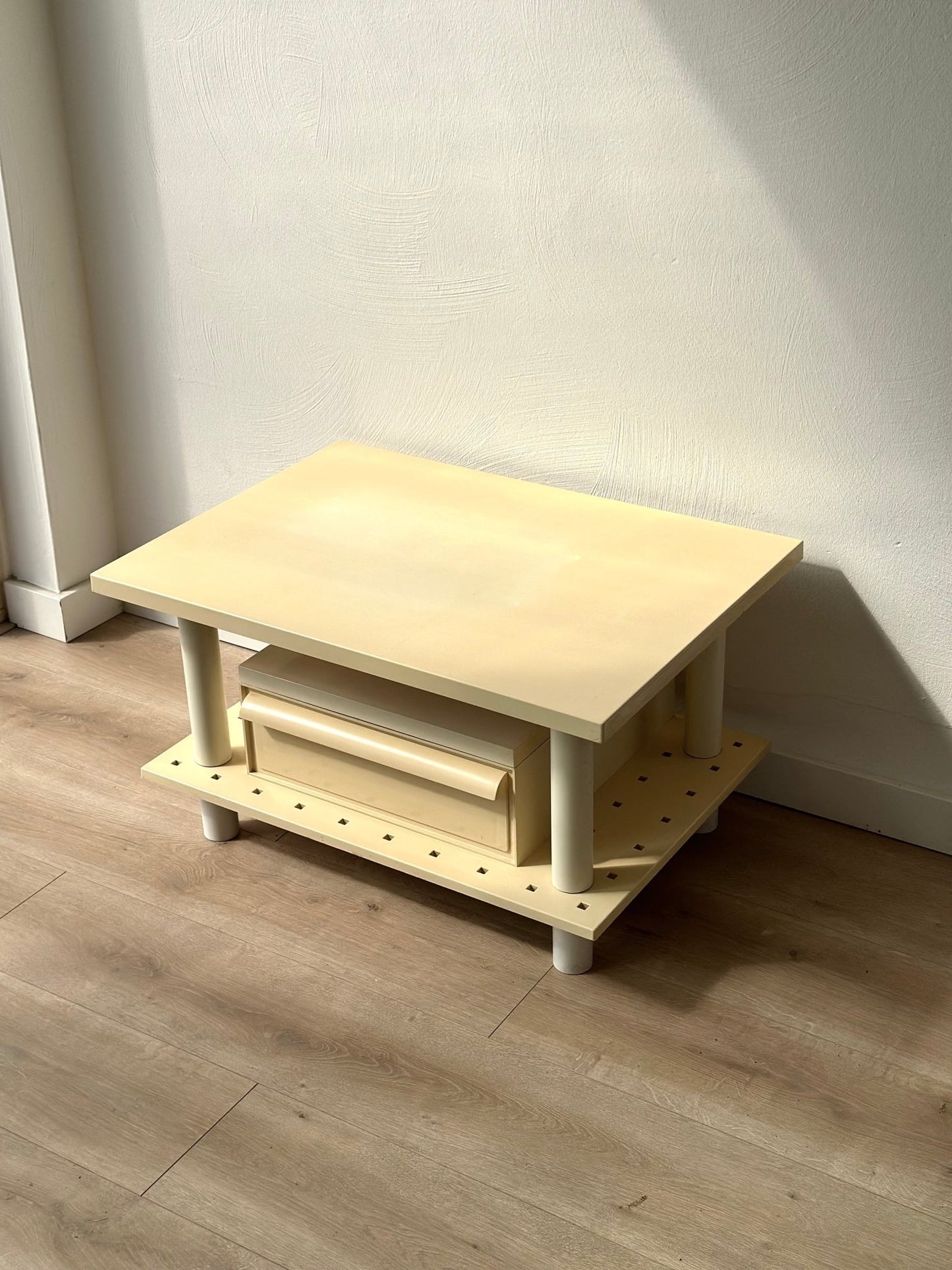 Postmodern Kartell Side Table / Media Cabinet with Drawer – Design by Simon Fussell - Lattico