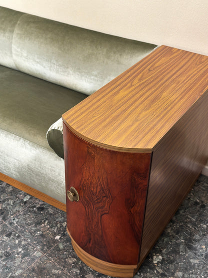 Art Deco Sofa in Green Velvet