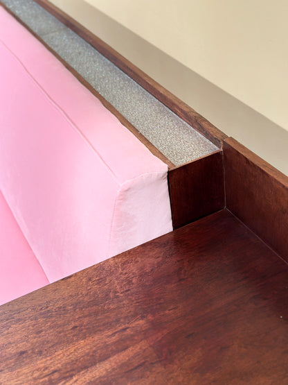 Art Deco Sofa in Blush Pink Velvet, 1930’s