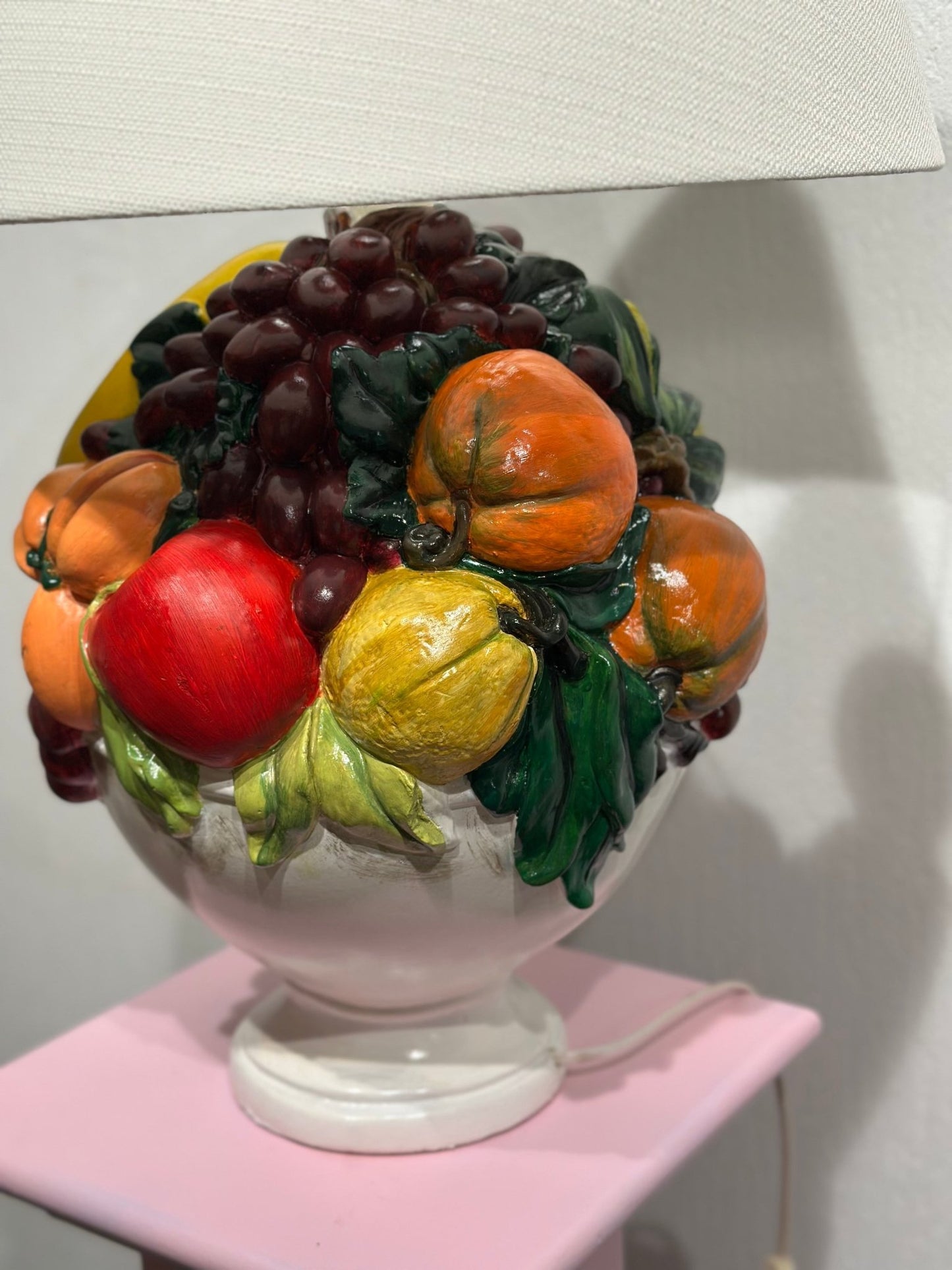 Vintage Italian Ceramic Table Lamp with Fruit Design - Lattico