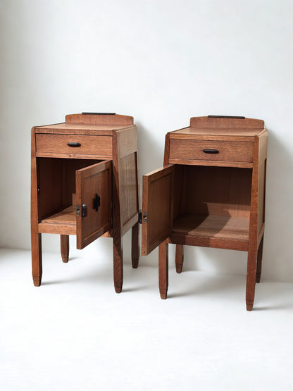 Pair of Amsterdamse School Nightstands by J.J. Zijfers