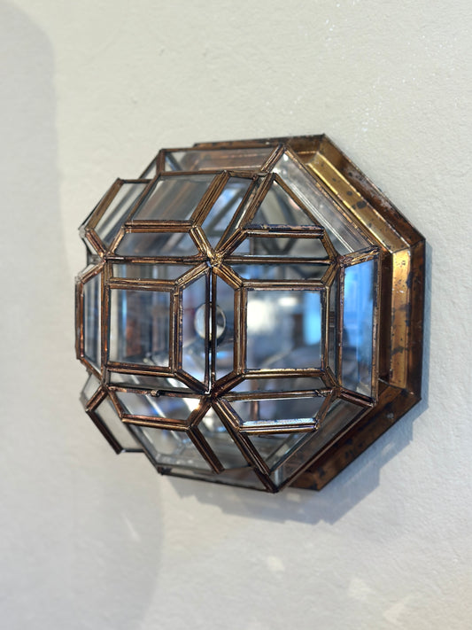 Art Deco Light in Brass and Glass