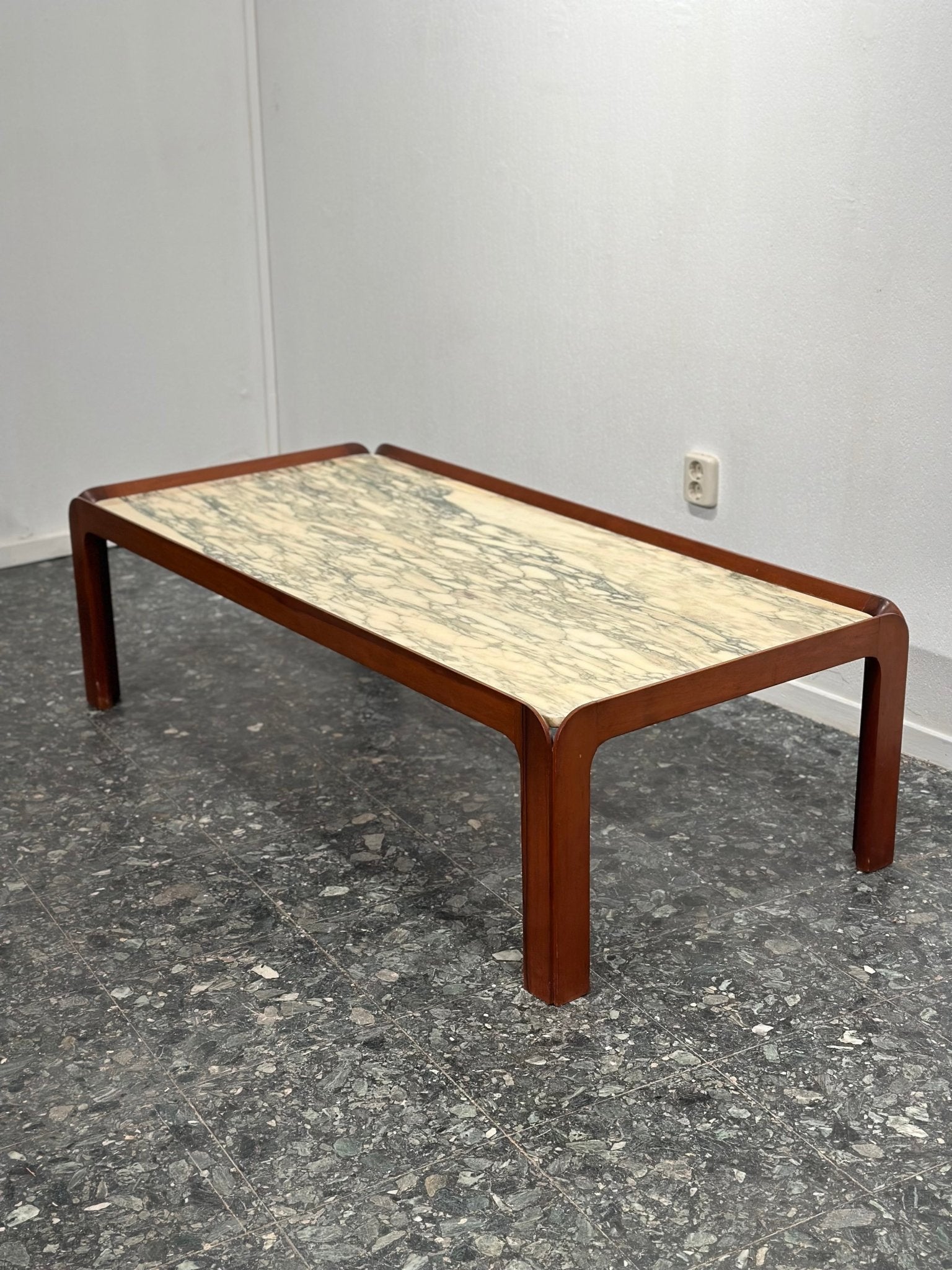 Vintage Italian Marble and Teak Coffeetable - Lattico