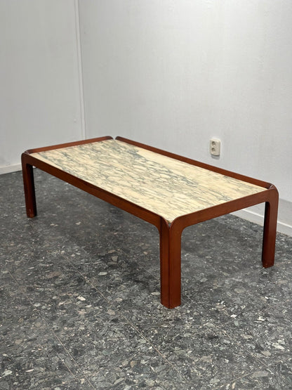 Vintage Italian Marble and Teak Coffeetable - Lattico