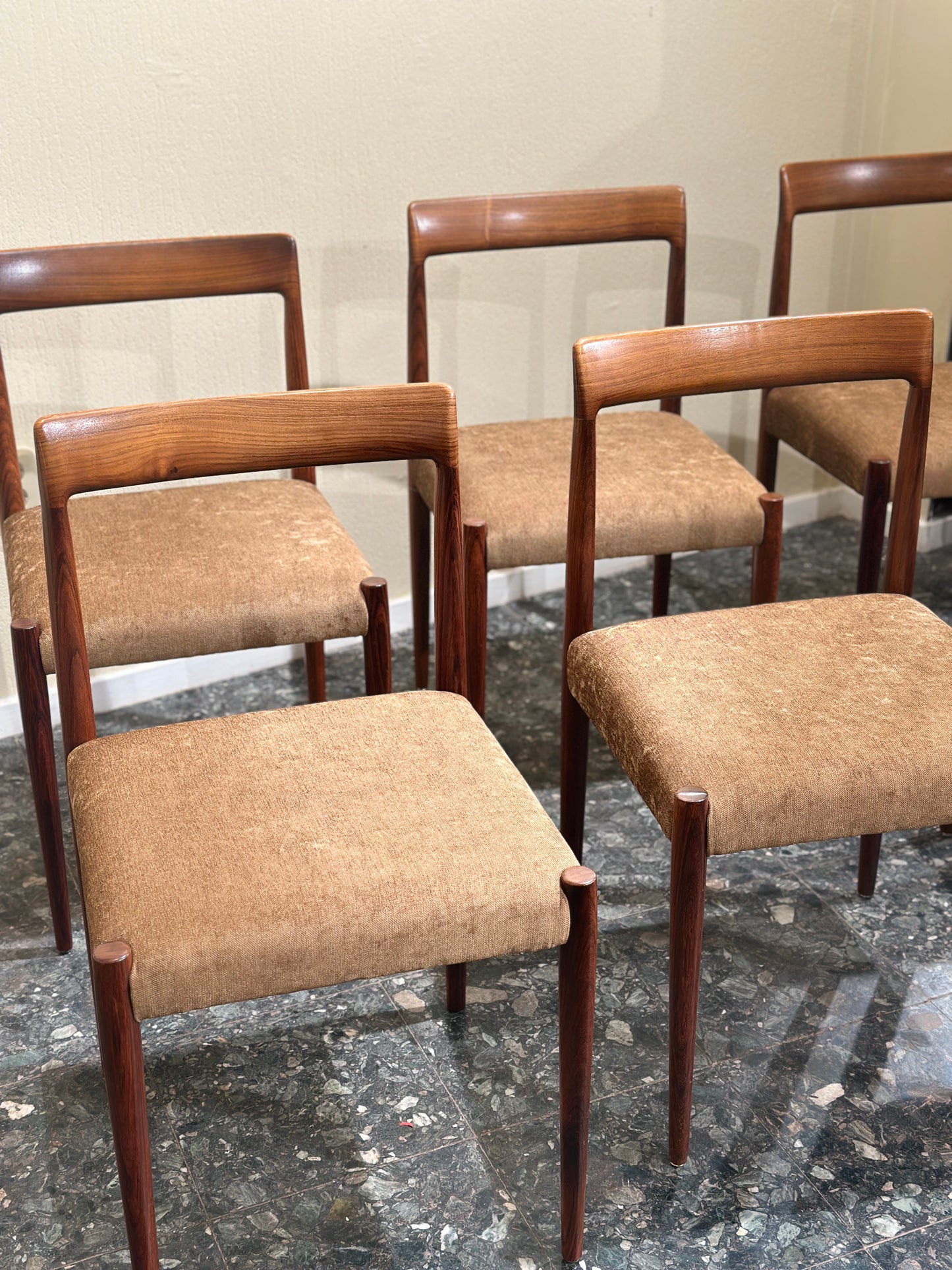 Set of 8 Lübke Rosewood Dining Chairs, Germany, 1960s