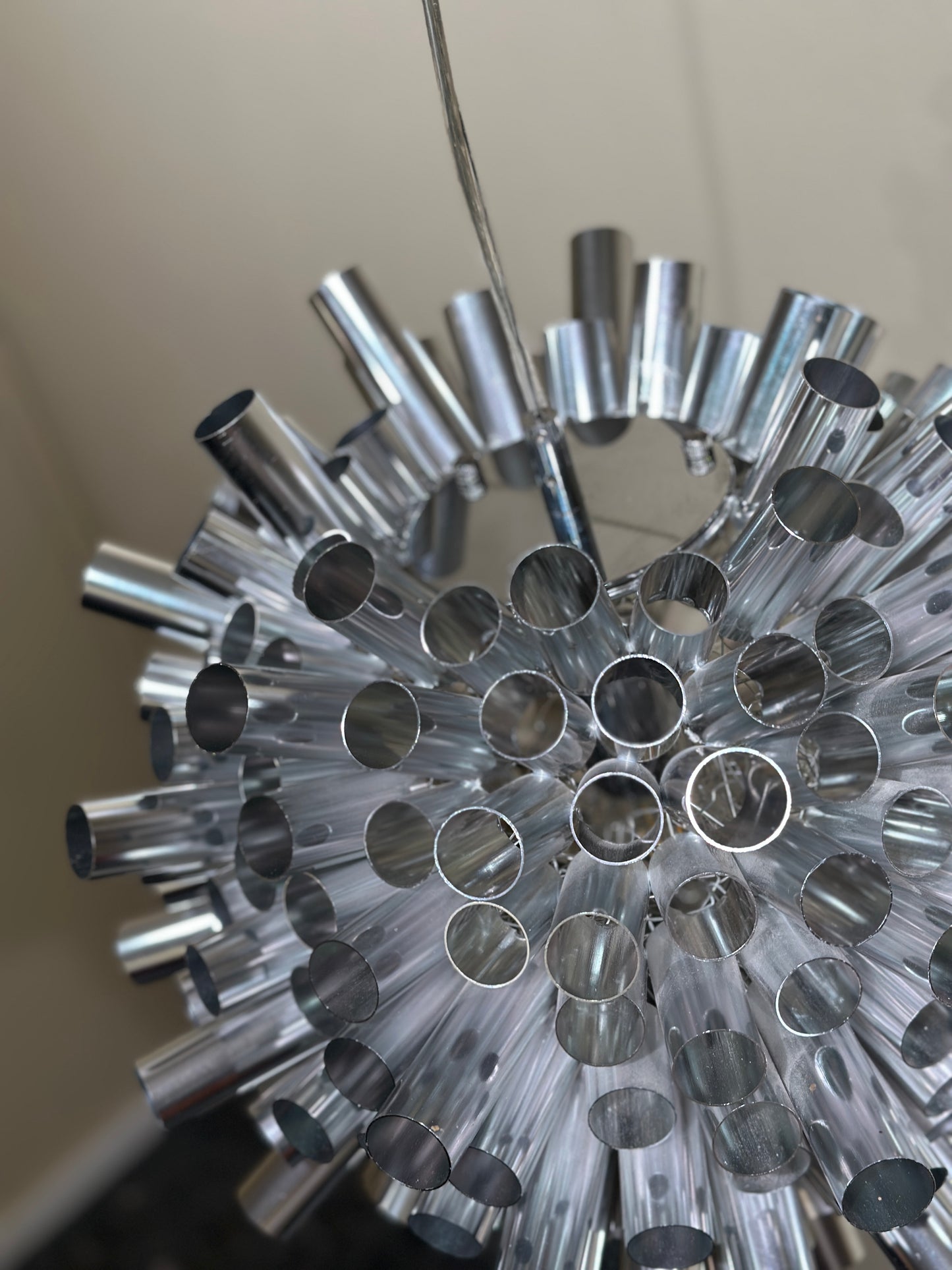 Vintage Chrome Space Age Pendant Lamp