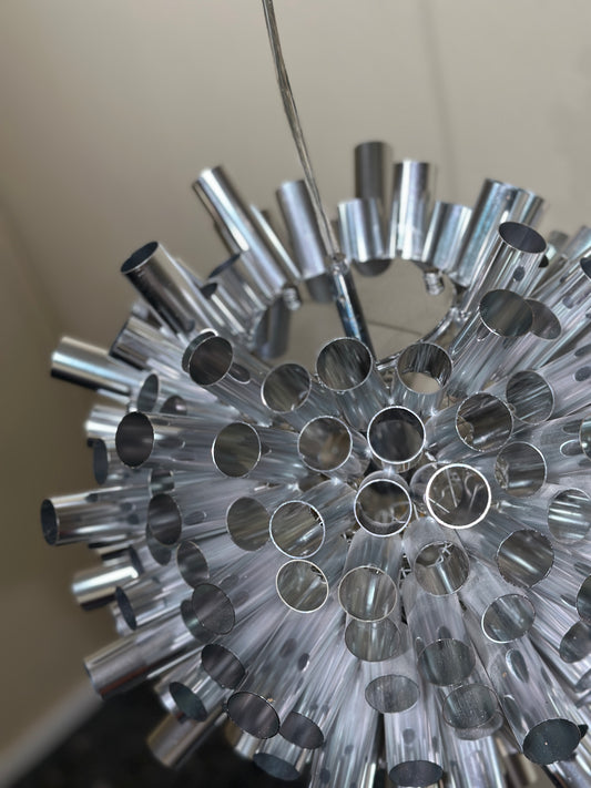 Vintage Chrome Space Age Pendant Lamp