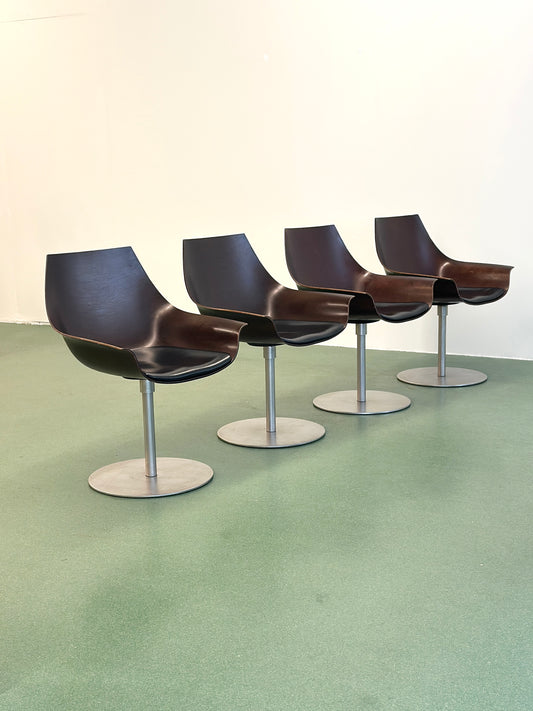 Set of Four Swivel Armchairs by Ostwald & Nolting, Italy