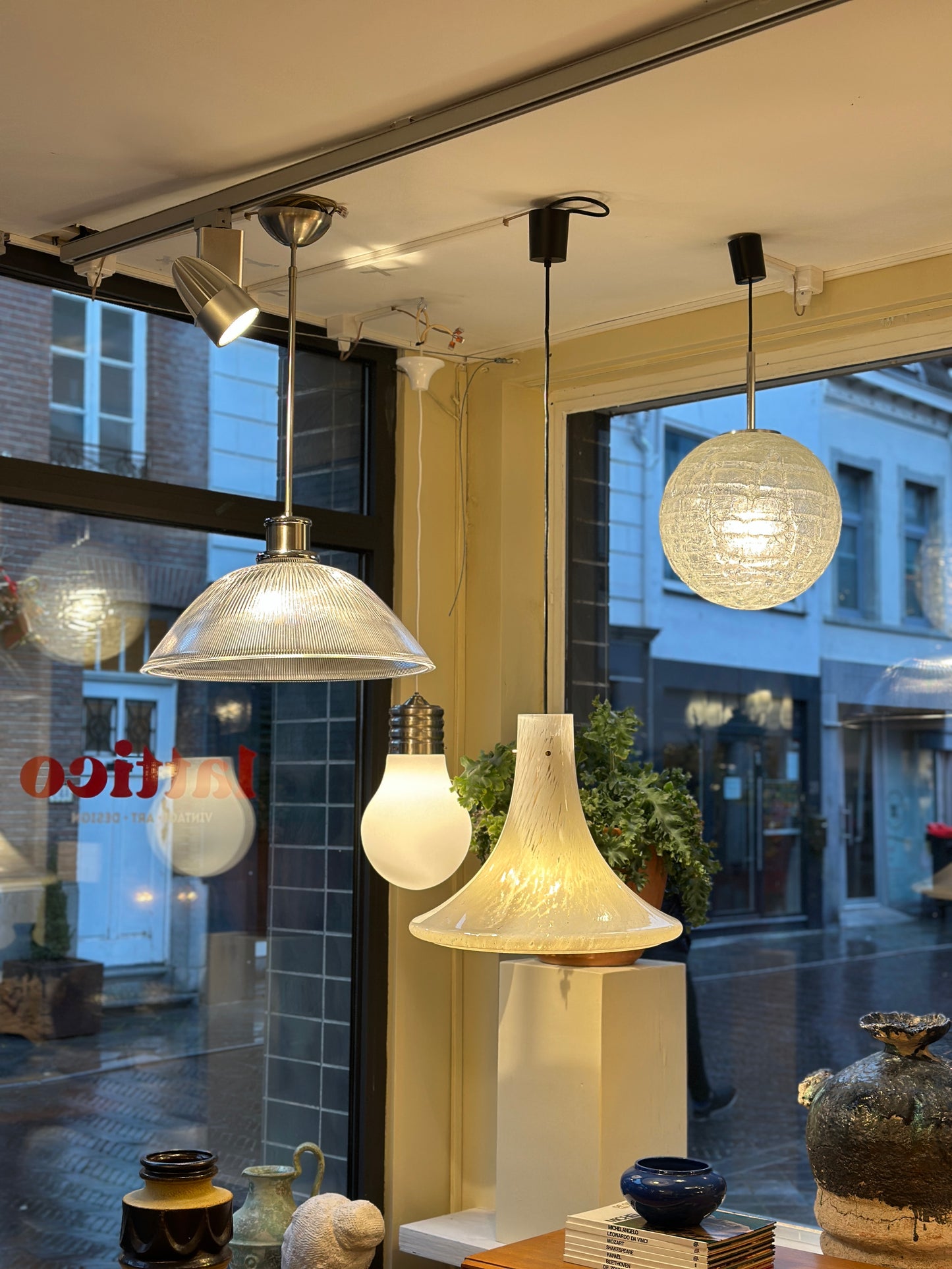 Vintage Glass Dome Pendant Lamp