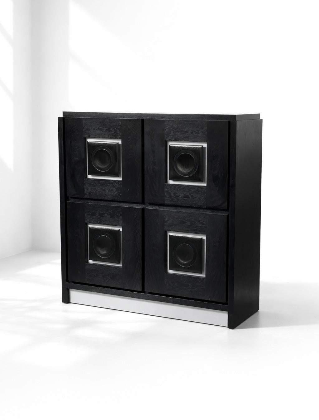 Belgian Brutalist Black Bar Cabinet