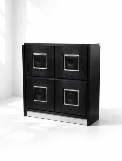 Belgian Brutalist Black Bar Cabinet