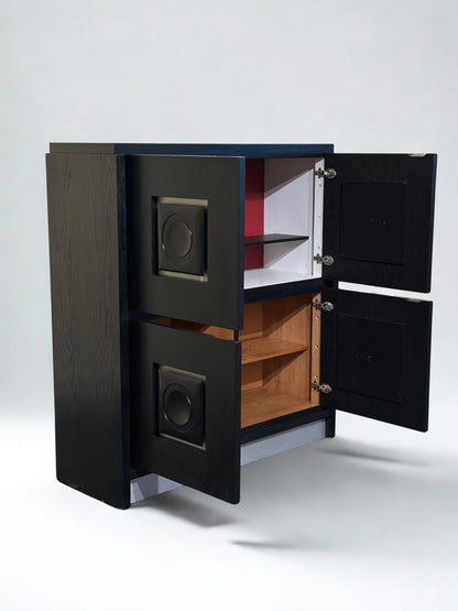 Belgian Brutalist Black Bar Cabinet